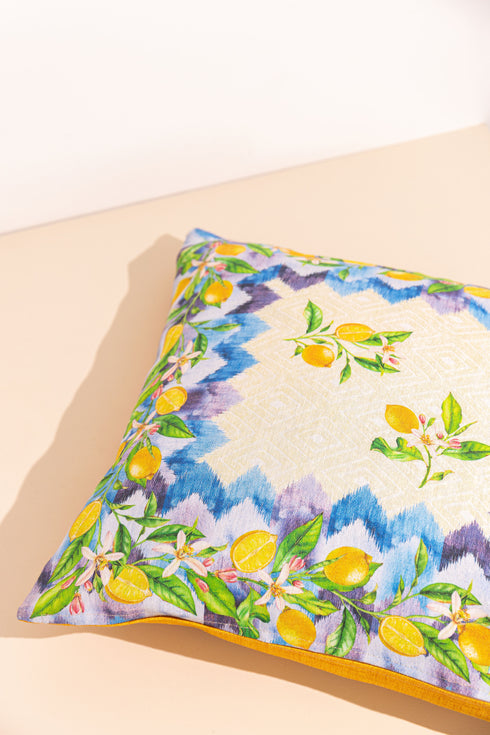 Lemon print cushion